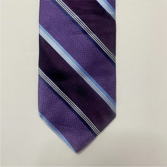 Brooks Brothers Makers & Merchants Silk Classic Tie, Stripe Purple Hand USA - Picture 3 of 6
